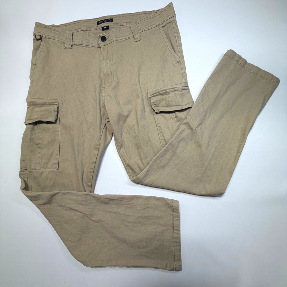 Michael Brandon Essentials Men's‎ Cargo Pants Khaki Size 34 Straight Leg